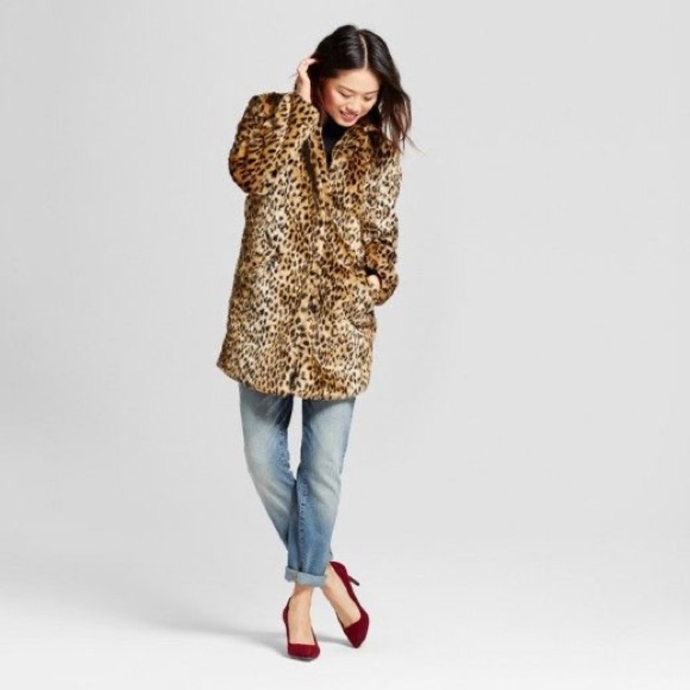 A New Day Leopard Teddy Overcoat, Size S💕